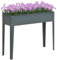 Outsunny Fioriera da Esterno Rialzata con 3 Fori di Drenaggio, Fioriera in Metallo per Giardino e Balcone, 100x30x80 cm, Grigio Scuro