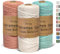 OurTop Premium Makramee Garn 3er Set, 3mm x 100m Macrame Cord Makramee Schnur Makramee Kordel, Garn für DIY Handwerk, Weben Dekoration, Hängepflanze Pflanze Aufhänger(Natur, Wasserblau, Rosenholz)