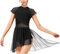 DANSHOW Lyrisches Kleid für den modernen Damentanz Flatterärmeliger Netzrock Zeitgenössische Tanzkostüme(23706-06-L)