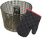 Pelletkrob 17 cm Pelletsbrennkorb & Ofenhandschuh melina24