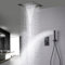 XJTNLB Columna Ducha Termostatica Negra Ducha Empotrada Techo 40 cm Cascada Alcachofa de Ducha Rociador,Bifuncional