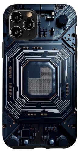 Carcasa para iPhone 11 Pro Placa base Microchip Negro TI Ordenador Gráfico de fondo