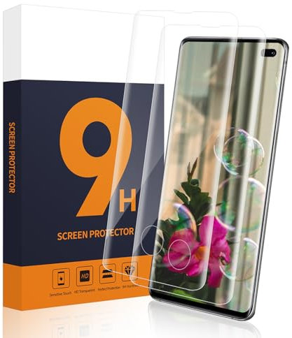 Carantee 2 Stück Schutzfolie für Panzerglas für Samsung Galaxy S10 Plus, 3D Abgerundete Kanten, 9H Härte, Ultrabeständig, Anti-Bläschen, Fingerabdruck-ID, HD-klar Galaxy S10 Plus Displayschutzfolie