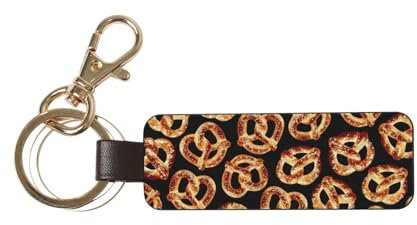 InOmak Brezel, PU-Leder-Schlüsselanhänger, Schlüsselanhänger, Schlüsselring, Ringhalter, Organizer, 1 Stück