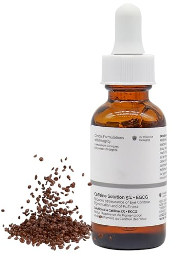 Koffein Augenserum Koffein Solution 5%+ EGCG 30ml Caffeine Eye Augenserum Anti Aging für Augenpflege, Verblassen von Fältchen Augenringe Gesichtsserum für Feuchtigkeitsspendend für Frauen