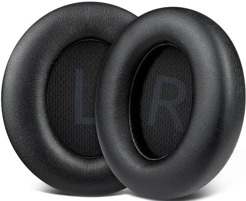 SOULWIT Earpads Replacement for Anker Soundcore Space Q45 Headphones, Ear Pads Cushions with Softer Protein Leather, Noise Isolation Foam - Black