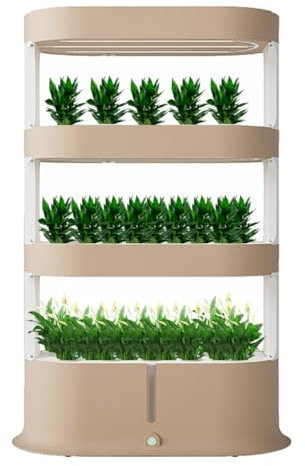 Hydroponics Growing System Indoor Herb Garden Kit with Remote Control LED Grow Light - Aquaponics Grow System Nursery Pots for Herbs Fruits Vegetables White