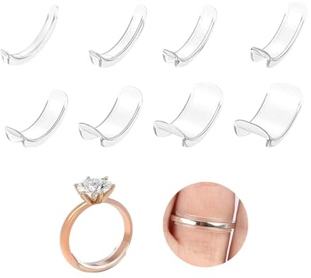 MAEXUS® Ring Verkleinerung 8 Stück, Ring Kleiner Machen Unsichtbar und Bequem, Ringverkleinerer Unsichtbar Individuelle Größenanpassung, Ring Verkleinerung Unsichtbar für Zu Große Ringe