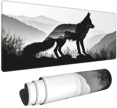 Grand Tapis de Souris de Jeu 900x300x3mm Multifonction Mouse Pad, avec Bords Cousus, Base en Caoutchouc Naturel antidérapant Tapis de Clavier Le Renard de la vallée Tapis de Bureau pour Gamer E-581