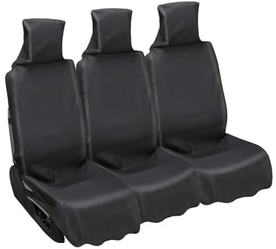 Gudalea Autositzbezüge, Universal Autositzschoner, Auto-Oxford-Stoff-Sitzschutz, Autositzschoner für Werkstatt, Freizeit und Sport, Auto-Zubehör Innenraum - Schwarz (DREI Sitze hinten)