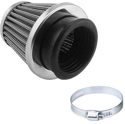 42mm Morsetto Filtro dell'Aria Cono, Nero Aria Filtro a Cono Universal Moto Kit, Filtro Aria Aspiratore Universale Adatto per Ingresso Motore, Fredda Induzione Filtro dell'Aria Cono Moto Scooter
