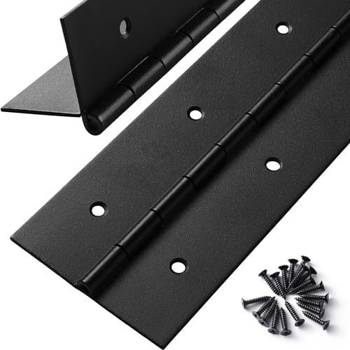 Schwerlast-Klavierscharnier, 61 cm x 7,6 cm Breite, 0,060 cm dick, Edelstahl, schwarz, Klavierscharnier für Schwerlastschrank, Tür, Werkzeugkasten, Holzkisten, Metallplatte, Möbel, Industrieprojekte