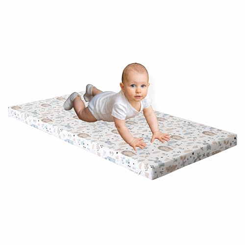 PillowPrim Kindermatratze 70x140 cm - Matratze für Kinderbett - Oeko Tex Zertifiziert - Optimale Matratze für Kinder - hautfreundlicher Bezug abnehmbar und waschbar – Igelchen