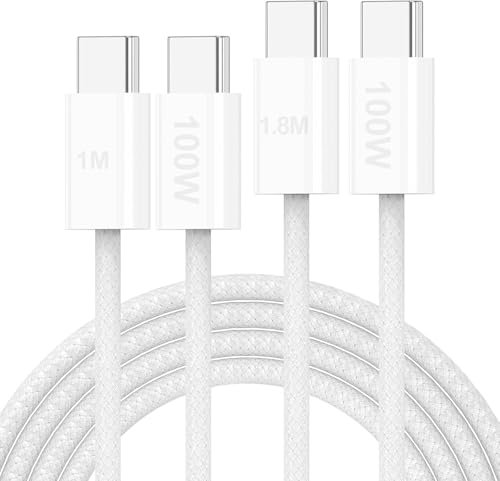 iPhone Charging Kabel, Lightning Cable [2 Pack 1.8 M + 1 M] 60 W USB C Fast Charging Cable MFi Certified Original Nylon Charging Cable for iPhone 15/15 Plus/15 Pro Max/MacBook iPad Air/Samsung