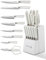Messerset mit Block Weiß Küchenmesser Set: 14 Teilig Messer Set Fashion Messerblock mit Schärfer Kochmesser Scharfe, Geschenk für Mama