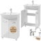.Deftrans waschbecken mit unterschrank stehend Badmöbel Set 85x60x40 cm, weißer Hochglanz, Waschbeckenunterschrank mit Waschbecken und Armatur mit klick-Stecker, Badezimmer waschbeckenschrank