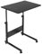 CROWNSHOP Height Adjustable Mobile Table 40x60(70-80) cm Side Table Workstation Laptop Overbed Multi Table with Metal Frame Rolling Castors - Black