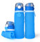 Qacpahucy Borraccia Pieghevole - 750ml Bottiglia d'Acqua di Silicone Pieghevole - Senza BPA Borraccia Silicone Pieghevole - Portatile - Tenuta Stagna - Borraccia per Sport e Viaggio (Blu)