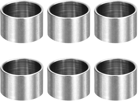 sourcing map 6pcs M14 Metal Spacers 14mm IDx16mm ODx12mm Length Silver | 9/16 Stainless Steel Spacer,Round Unthreaded Standoff,Bushing Plain Finish, for Screw Bolts