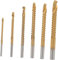 SHINEOFI 1 Juego juego de brocas para trabajar la madera broca serrada teja concreto broca de corte lateral de broca de mampostería Acero rápido 4241 Golden