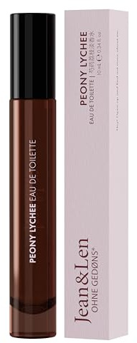 Jean & Len Eau de Toilette Peony & Lychee, Eau de Toilette mit Pfingstrose & Litschi Duft, praktisches mini parfum, ideal für unterwegs, hochwertiger Glas Flacon, 10 ml