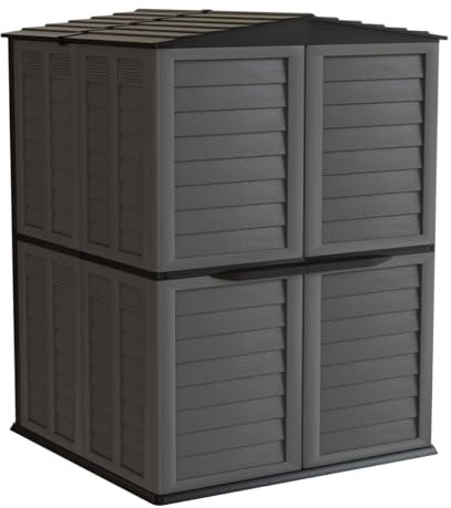 Art Plast - Abri de Jardin Extérieur 5500L Gris Anthracite - Polypropylène 151x208x200 - Cabanon de Jardin Plancher intégré