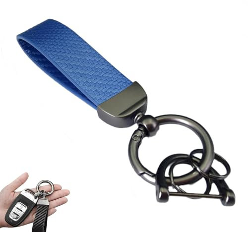 Auto Porte-clé pour Audi A6 e-tron/RS 3/RS 4/RS 6/S3/S4/S6/S8, Porte Clef Voiture, Porte-clés en Cuir pour Homme et Femme, Voiture Accessoires,B/Blue