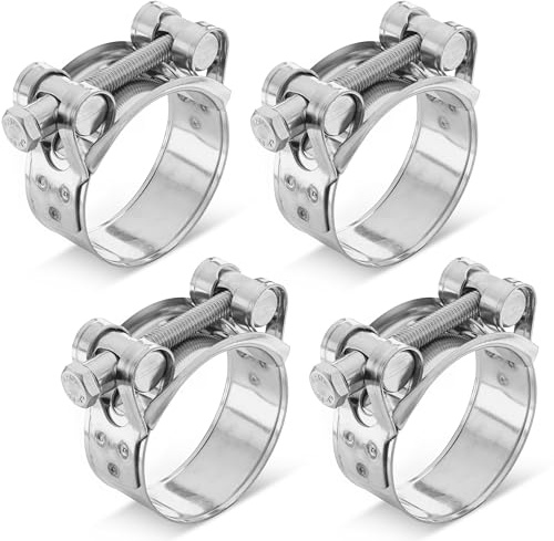 Poppstar Gelenkbolzenschelle Edelstahl 44-47mm (22mm Bandbreite, W4 Schlauchschelle), 4 Stück