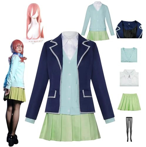 zhengzhouyuetu Nakano Miku Cosplay Kostüme The Quintessential Quintuplets Charakter Fancy Dress Up Erwachsene Uniform Outfits Volles Set Halloween Karneval Party