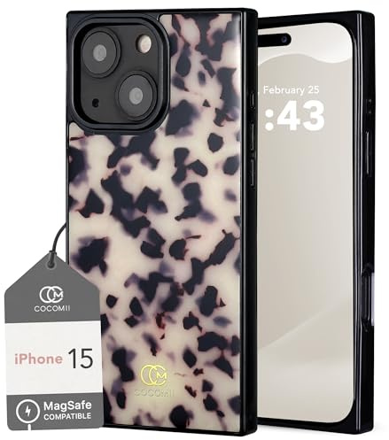 COCOMII Rectangle for iPhone 15 Case, Ivory Tortoiseshell