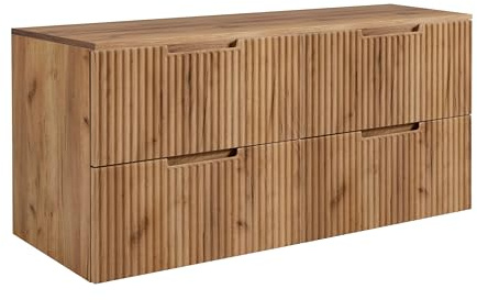 3E 3xE living.com Badezimmerschrank, Craft-Eiche, 120 (2 x 60) x 58,6 x 46 cm