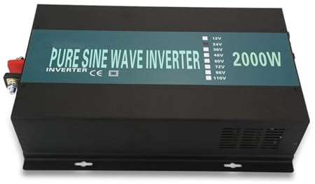 Convertisseur Onduleur Puissance Onduleur Solaire À Onde Sinusoïdale 2000W 12V 220V Générateur Panneaux Solaires Convertisseur DC AC 24V/48V À 110/120V/230V/240V(12V,120V,European)