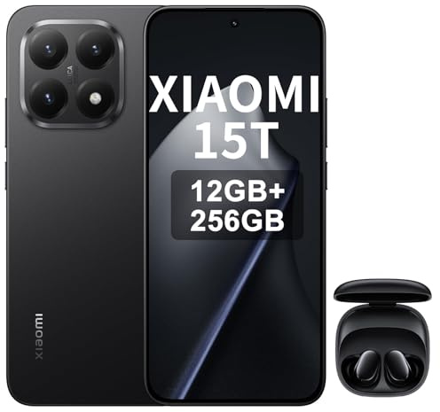 XIAOMI 15T, Smartphone 12+256GB, Display da 6,83 120Hz, MediaTek Dimensity 8400-Ultra, Obiettivo ottico Leica Summilux 50MP, 5500mAh, Garanzia 2 anni, Nero,incluso cuffie smart incluse nero