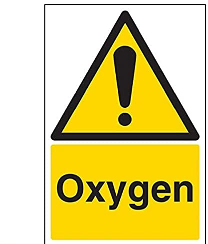 V Safety Oxygen Warning Sign - 200mm x 300mm - 1mm Rigid Plastic