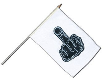 Flaggenfritze Stockflagge/Stockfahne Stinkefinger + gratis Sticker
