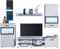 trendteam smart living - Anbauwand Wohnwand - Wohnzimmer - Swing - Aufbaumaß (BxHxT) 231 x 182 x 38 cm - Farbe Weiß mit Schwarz - 167300102