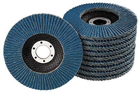 10 Fächerscheiben, Ø 125mm, Korn 40, blau, INOX, Profi-Qualität, für Winkelschleifer, Fächerschleifscheiben, Schleifmop, Lamellenscheiben, Schleifscheiben, Schleifen