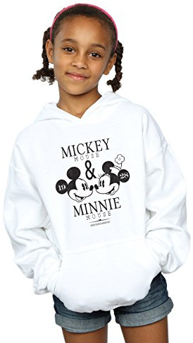 Disney Girls Mickey And Minnie Mouse Mousecrush Mondays Hoodie White 5-6 Years
