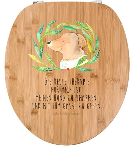 Mr. & Mrs. Panda Motiv WC Sitz Hund Blumen - Geschenk, Hundekopf, Toilette, Hunde, Klodeckel, Selbsttherapie, Toilettendeckel, Klobrille, WC-Sitz,