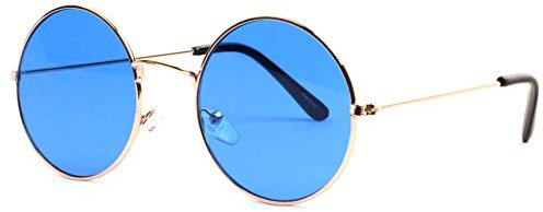 Eye Wear Lunettes soleil rondes bleues dorees Fashion Odala - Taille unique - Bleu