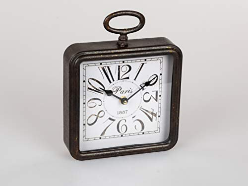 formano Wanduhr Paris 1887 eckig L. 22cm antik braun Metall