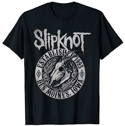 Slipknot Herren Iowa Skull 1995 T-Shirt T-Shirt Schwarz S Klassische Passform Klassisch geschnitten, doppelt genähter Saum. Offizielles Lizenzprodukt mit einzigartigem Design