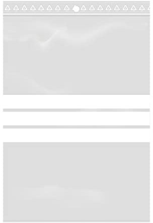 Lot de 100 Sachets à fermeture Zip refermable Transparent avec bandes blanches - pour Produit alimentaire, Bijoux, Accessoires- Format 12 x 18 cm