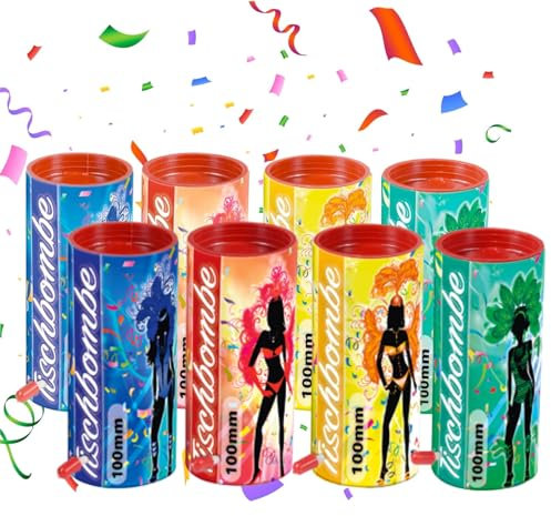 8er Party Tischbomben Partypopper Tischfeuerwerk für Partys & Feuerwerk Silvester Kat. F1 für Jugendlichen & Kinder Jugendfeuerwerk 2025