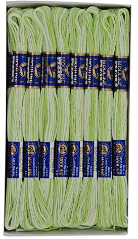 24 Docken Stickgarn je ca. 8m / Sticktwist mit Farbverlauf 100% Baumwolle Stickerei Farbwahl, Farbe :61032 Hellgrüntöne