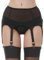 KLONKEE - Reggicalze sexy in pizzo con 6 cinghie larghe clip in metallo per le donne (reggicalze vendute separatamente dalle calze), Reggicalze in rete nera, M