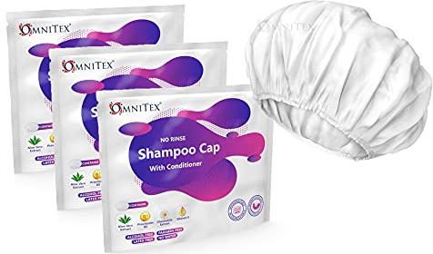 Omnitex Premium Shampoo ohne Spülung, mikrowellengeeignet, mit Conditioner und Vitaminen, nähren und schützen mit Kräuterextrakten und BarriereCreme, ohne Wasser, ohne Parabene, latexfrei,