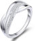YL Damen X Unendlichkeit Ring 925 Sterling Silber 5A Zirkonia CZ Jubiläum Ewigkeit X Kreuz Ring(Größe56)