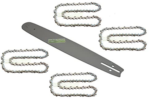 45 cm (18 pulgadas); 1,5 mm; 0,325; 72 TG espada + 4 cadenas compatibles con Poulan Zenoah Demon Einhell