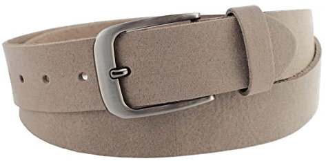 NK Belt GmbH Echter Ledergürtel aus Veloursleder, Made in Germany, Anzug Jeans Gürtel 38mm #VL-18 (Grau, 110cm Gesamtlänge 125cm)